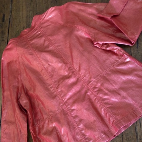 Women's Chico's Orange Iridescent Jacket - Chico's Size 2  (L/XL) - Picture 7 of 16
